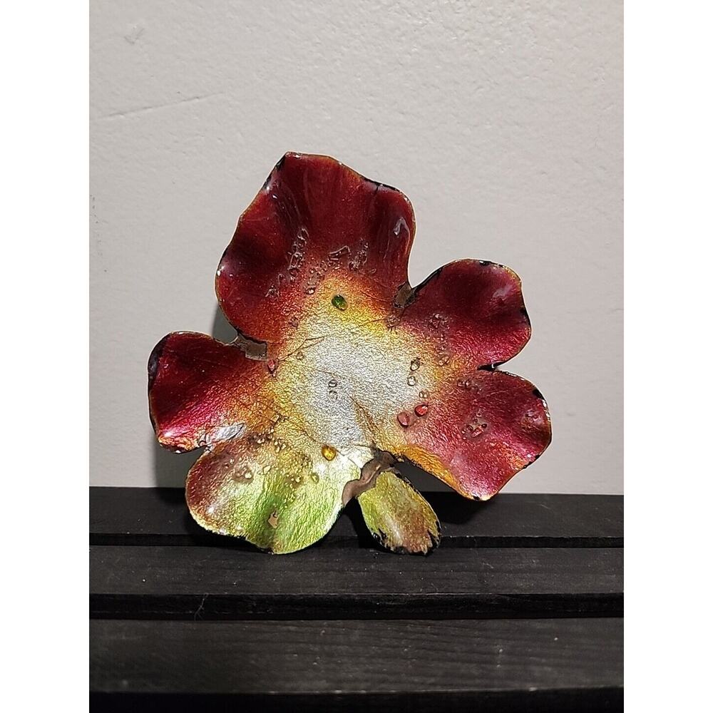 Signed Limoges Guilloche Enamel Trinket Dish 5” Vintage FLAWED